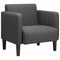 Fauteuil met armleuningen 54 cm corduroy stof donkergrijs