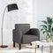 Fauteuil met armleuningen 54 cm kunstleer grijs