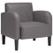 Fauteuil met armleuningen 54 cm kunstleer grijs