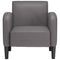 Fauteuil met armleuningen 54 cm kunstleer grijs