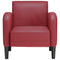 Fauteuil met armleuningen 54 cm kunstleer wijnrood