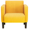 Fauteuil met armleuningen 54 cm corduroy stof lichtgeel
