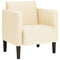 Fauteuil met armleuningen 54 cm corduroy stof crmekleurig