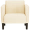 Fauteuil met armleuningen 54 cm corduroy stof crmekleurig