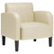 Fauteuil met armleuningen 54 cm kunstleer crmekleurig
