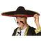 Hoed Zwart Mexicaanse Mexicaan Kleur Zwart/rood