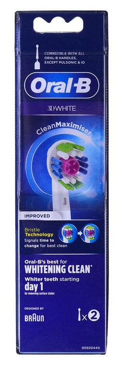 Tips voor tandenborstels ORAL-B Braun 3D White Clean Maximiser vervanging 2 stuks Wit