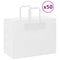 Papieren kraftzakken 50 st met hengsels 32x17x25 cm wit