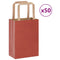 Papieren kraftzakken 50 st met hengsels 15x8x21 cm rood