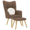 Relaxstoel met voetenbank stof bruin