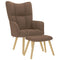 Relaxstoel met voetenbank stof bruin