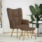 Relaxstoel met voetenbank stof bruin