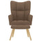 Relaxstoel met voetenbank stof bruin