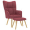 Relaxstoel met voetenbank stof wijnrood