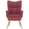 Relaxstoel met voetenbank stof wijnrood