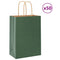 Papieren kraftzakken 50 st met hengsels 15x8x21 cm groen