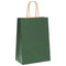 Papieren kraftzakken 50 st met hengsels 15x8x21 cm groen