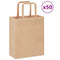 Papieren kraftzakken 50 st met hengsels 18x8x22 cm bruin