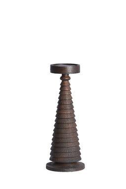 Light&living Kaarsenhouder Ø13,5x35 cm ALMOLA mango hout donker bruin