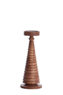 Light&living Kaarsenhouder Ø13,5x35 cm ALMOLA mango hout licht bruin