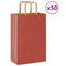 Papieren kraftzakken 50 st met hengsels 21x11x31 cm rood