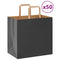 Papieren kraftzakken 50 st met hengsels 26x17x25 cm zwart