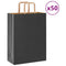 Papieren kraftzakken 50 st met hengsels 26x12x35 cm zwart