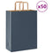 Papieren kraftzakken 50 st met hengsels 26x12x35 cm blauw