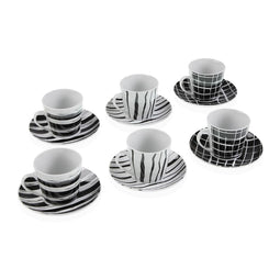 Set van Kopje met Schotel Versa Zwart Porselein
