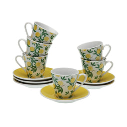 Set van Kopje met Schotel Versa Porselein Citroen