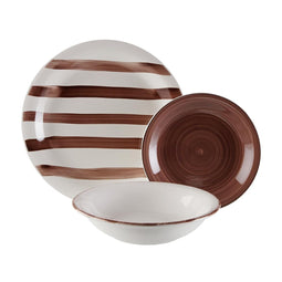 Serviesset Versa Ligia Bruin 26,5 x 26,5 cm 18 Onderdelen