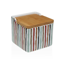 Zoutvaatje met deksel Versa LIGNE Keramisch Dolomite 12,2 x 11,5 x 12,2 cm