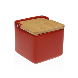 Zoutvaatje met deksel Versa Rood Keramisch 12,2 x 11,5 x 12,2 cm