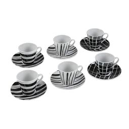 Set van Kopje met Schotel Versa Zwart Porselein