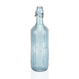 Waterfles Versa Blauw Glas Aluminium 1 L 8,1 x 31,5 x 8,1 cm