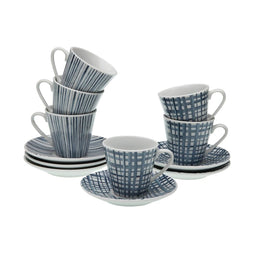 Set van Kopje met Schotel Versa Blauw Porselein