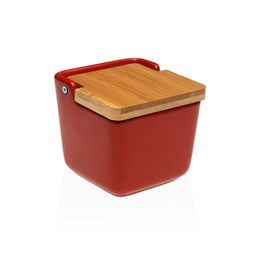 Zoutvaatje met deksel Versa Rood Keramisch 8,8 x 8,5 x 8,8 cm