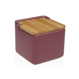 Zoutvaatje met deksel Versa BURGUNDY Keramisch 12,2 x 11,5 x 12,2 cm