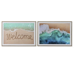 Schilderij Home ESPRIT Strand Mediterrane 72,5 x 3 x 52,5 cm (2 Stuks)