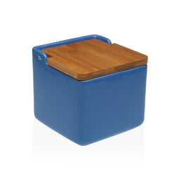 Zoutvaatje met deksel Versa Blauw Keramisch 12,2 x 11,5 x 12,2 cm