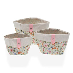 Basket spelset Versa Textiel Blommor 14 x 14 x 14 cm
