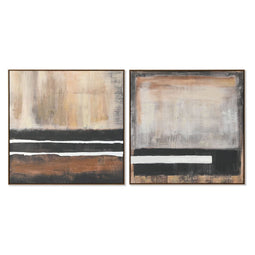Schilderij Home ESPRIT Bruin Zwart Modern Stads 100 x 4 x 100 cm (2 Stuks)