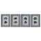 Schilderij Home ESPRIT Blauw Vis 40 X 2,5 X 55 cm (4 Stuks)
