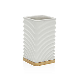 Tandenborstelhouder Versa Wit Keramisch Bamboe