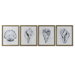 Schilderij Home ESPRIT Grijs Natuurlijk 50 x 2,5 x 60 cm (4 Stuks)
