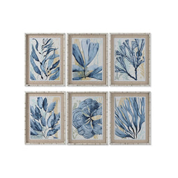 Schilderij Home ESPRIT Blauw 50 x 3 x 65 cm (6 Stuks)