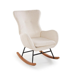 Schommelstoel Versa Kora Wit Hout Metaal Rubberwood 86 x 92 x 67 cm
