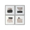 Schilderij Home ESPRIT Wit Bruin Zwart Abstract Stads 60 x 4 x 60 cm (4 Stuks)