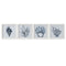 Schilderij Home ESPRIT Blauw Wit Mediterrane 35 x 2 x 35 cm (4 Stuks)