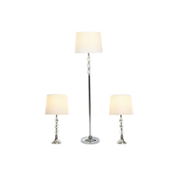 Vloerlamp Home ESPRIT Wit Zilverkleurig 50 W 220 V 35 x 35 x 150 cm (3 Onderdelen)